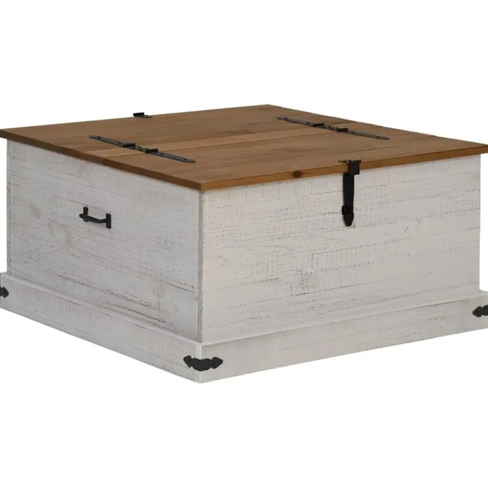 Opbergkist HALDEN 91x91x47 cm massief grenenhout>vidaXL Discount