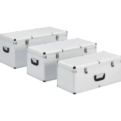 Bouwbeslag*vidaXL Opbergkoffers 3 st aluminium kleurig Zilver