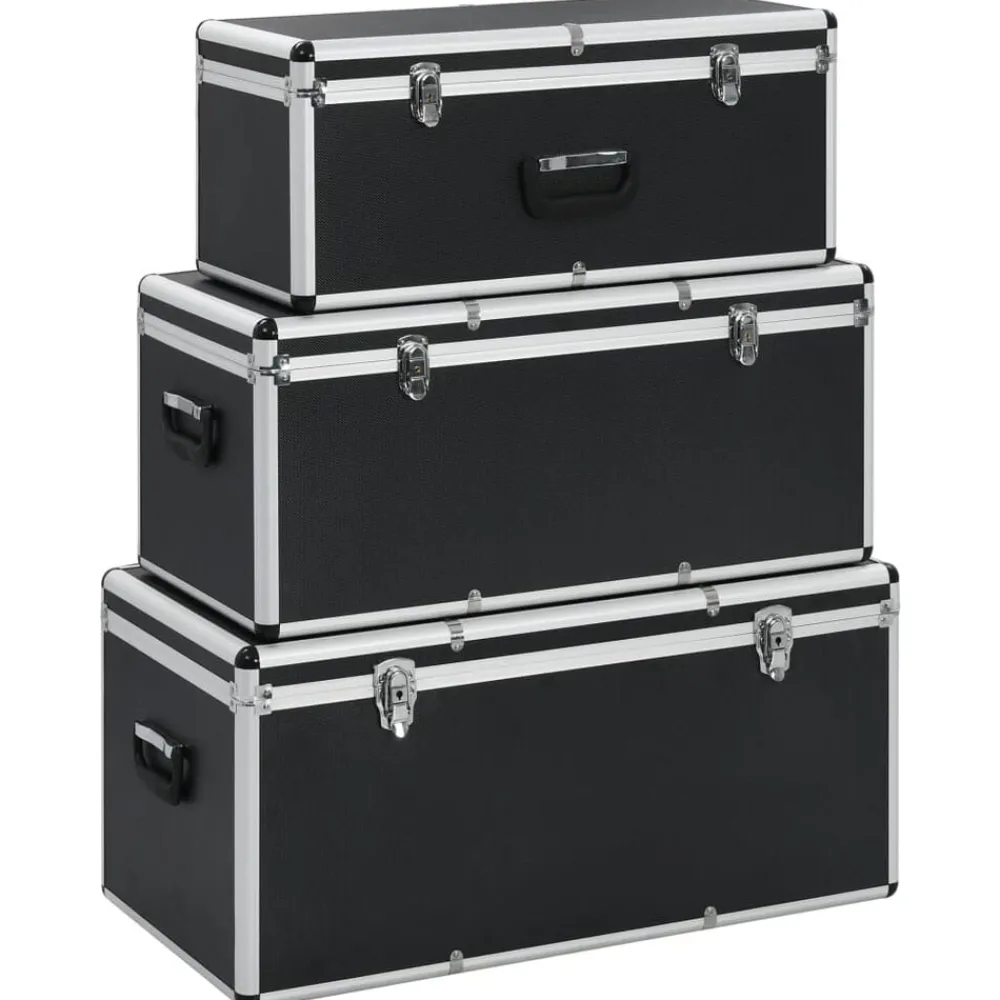 Opbergkoffers 3 st aluminium>vidaXL Outlet