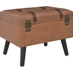 Bankjes*vidaXL Opbergkruk 40 cm kunstleer Bruin