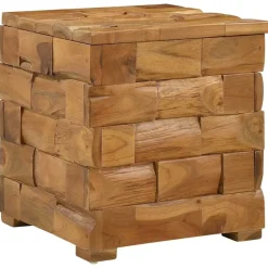 Opbergkruk met opslag Bruin 40 x 40 x 45 cm Massief Teakhout>vidaXL Outlet