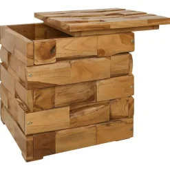 Opbergkruk met opslag Bruin 40 x 40 x 45 cm Massief Teakhout><noscript><img width=