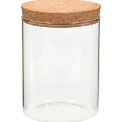 Keuken & Eetkamer*vidaXL Opbergpotten met kurken deksel 6 st 650 ml glas
