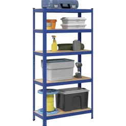 Industriële Opslag*vidaXL Opbergrek 5-laags staal & bewerkt hout Blauw