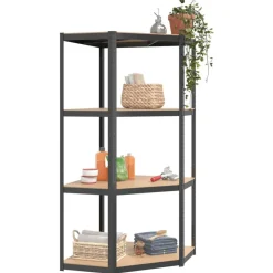 Opbergrek 4-laags staal en bewerkt hout kleurig><noscript><img width=