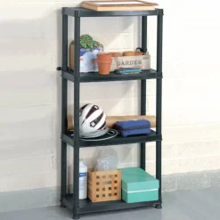 Opbergrek 4-laags 61x30,5x130 cm kunststof zwart>vidaXL Online