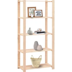 Industriële Opslag*vidaXL Opbergrek 5-laags 80x38x170 cm massief grenenhout 250 kg
