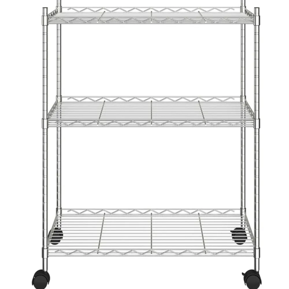 Opbergrek met wielen 3-laags 150 kg 60x35x81 cm kleurig>vidaXL Sale