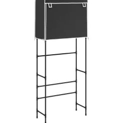 Badkameraccessoires*vidaXL Opbergrek voor boven wasmachine 2-laags 71x29,5x170,5 cm Zwart