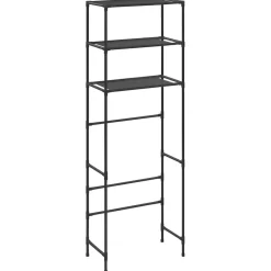 Badkameraccessoires*vidaXL Opbergrek voor boven toilet 3-laags 53x28x169 cm Zwart