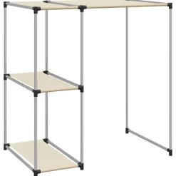 Badkameraccessoires*vidaXL Opbergrek voor boven wasmachine 87x55x90,5cm ijzer crèmekleurig Crème