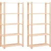 Industriële Opslag*vidaXL Opbergrekken 5-laags 2 st 80x38x170 cm grenenhout 250 kg