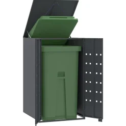 Opbergruimte voor enkele afvalbak 69x79x117 cm staal>vidaXL Clearance