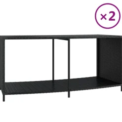 Zwembaden & Spa'S*vidaXL Opbergschappen 2 st poly rattan Zwart
