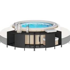 Opbergschappen voor hottub 2 st poly rattan>vidaXL Online