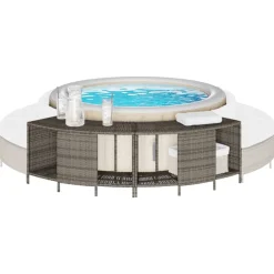 Opbergschappen voor hottub 2 st poly rattan>vidaXL Sale