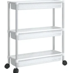 Huishoudelijke Benodigdheden*vidaXL Opbergtrolley 3 laags aluminium zilverkleurig en wit