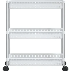 Huishoudelijke Benodigdheden*vidaXL Opbergtrolley 3 laags aluminium zilverkleurig en wit