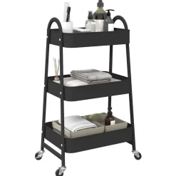 Opbergtrolley 3-laags 42x41,5x77 cm staal>vidaXL Hot