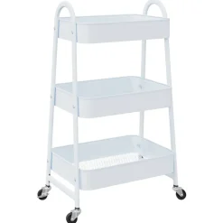 Gereedschap*vidaXL Opbergtrolley 3-laags 42x41,5x77 cm staal Wit