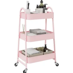 Opbergtrolley 3-laags 42x41,5x77 cm staal>vidaXL Outlet