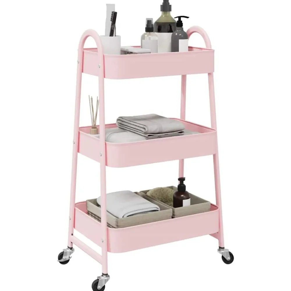 Opbergtrolley 3-laags 42x41,5x77 cm staal>vidaXL Outlet