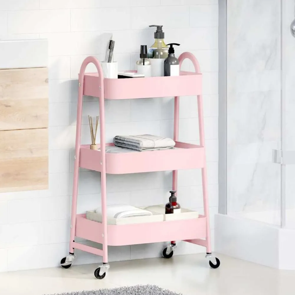 Opbergtrolley 3-laags 42x41,5x77 cm staal>vidaXL Outlet