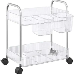 Gereedschap*vidaXL Opbergtrolley 2-laags 37x28x43,5 cm acryl transparant
