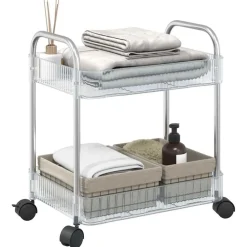 Gereedschap*vidaXL Opbergtrolley 2-laags 37x28x43,5 cm acryl transparant