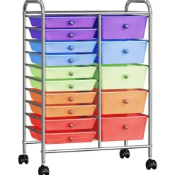 Opbergtrolley met 15 lades mobiel XXL kunststof meerkleurig>vidaXL Outlet
