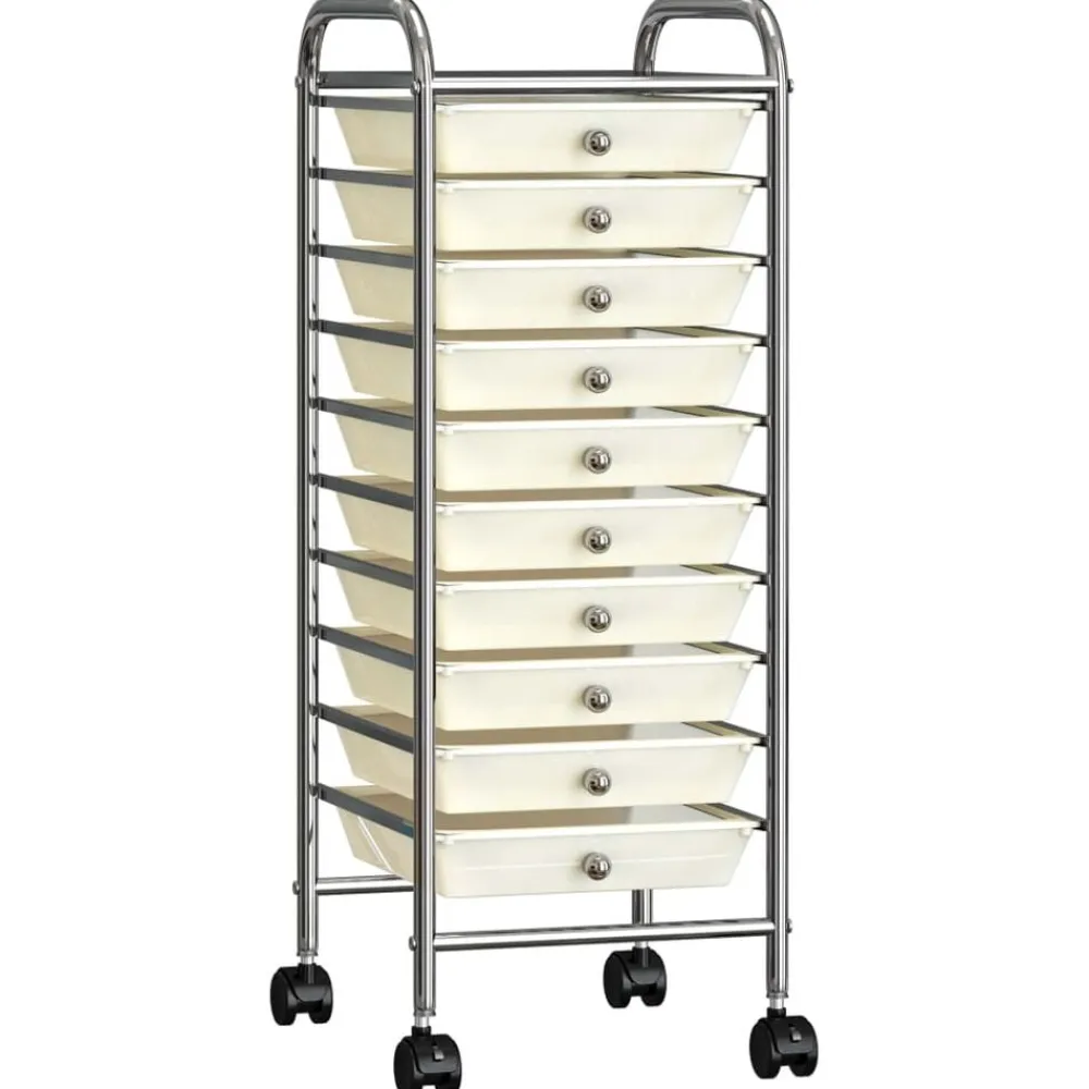 Opbergtrolley met 10 lades mobiel kunststof>vidaXL Discount