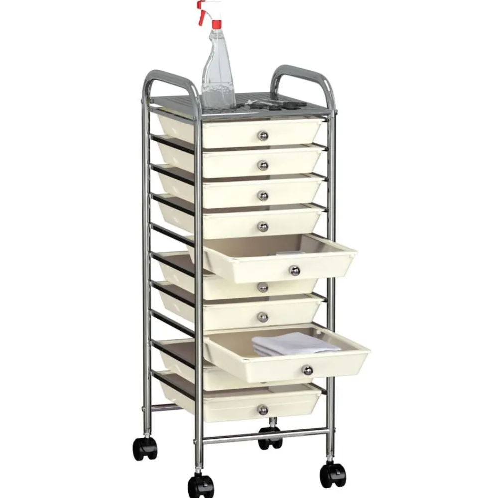 Opbergtrolley met 10 lades mobiel kunststof>vidaXL Discount