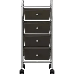 Gereedschap*vidaXL Opbergtrolley met 4 lades mobiel kunststof Zwart