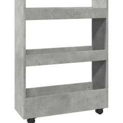 Trolleys*vidaXL Opbergtrolley smal 3-laags bewerkt hout Betongrijs