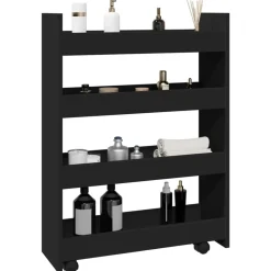 Opbergtrolley smal 4-laags bewerkt hout>vidaXL New