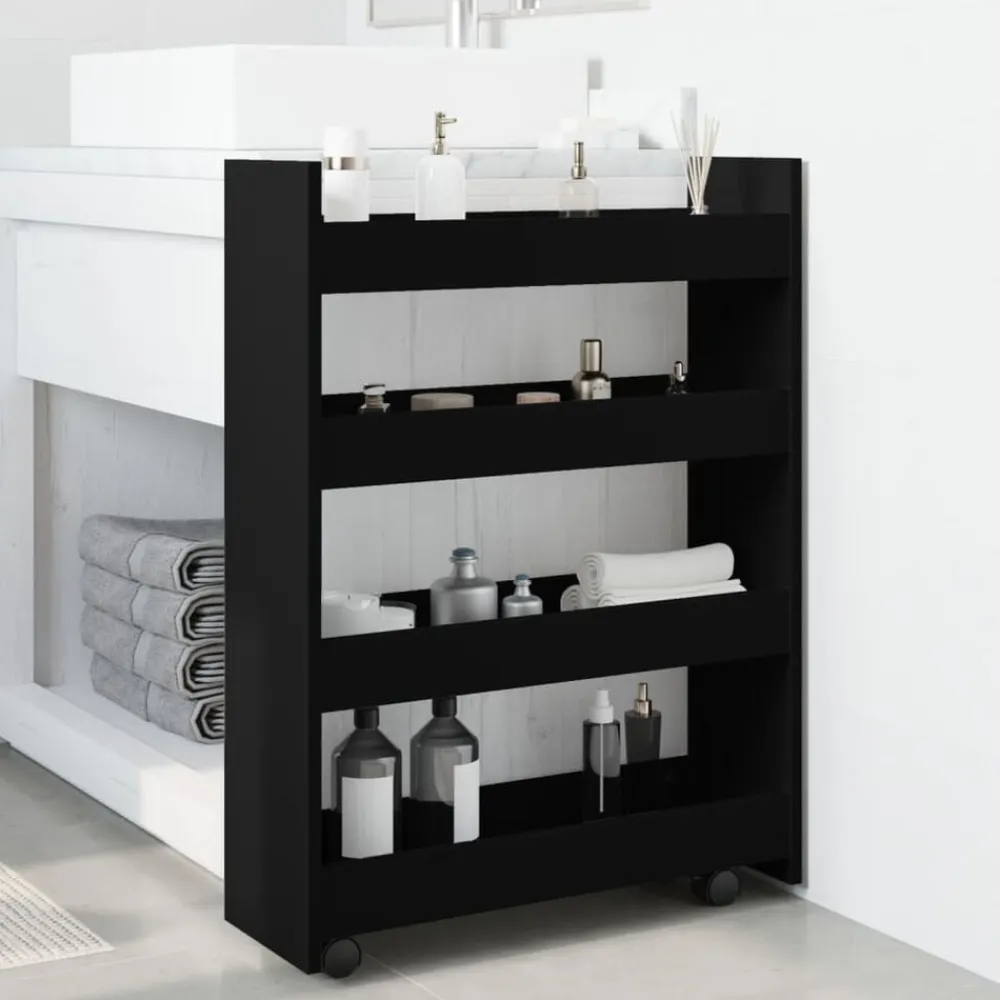 Opbergtrolley smal 4-laags bewerkt hout>vidaXL New