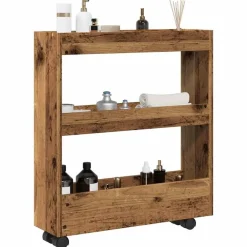 Opbergtrolley smal 3-laags bewerkt hout kleurig>vidaXL Clearance