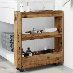 Opbergtrolley smal 3-laags bewerkt hout kleurig><noscript><img width=