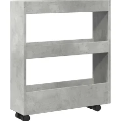 Trolleys*vidaXL Opbergtrolley smal 3-laags bewerkt hout Betongrijs