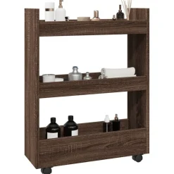 Opbergtrolley smal 3-laags bewerkt hout ig>vidaXL Sale
