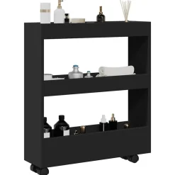 Opbergtrolley smal 3-laags bewerkt hout>vidaXL New