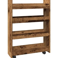 Opbergtrolley smal 4-laags bewerkt hout kleurig>vidaXL Online