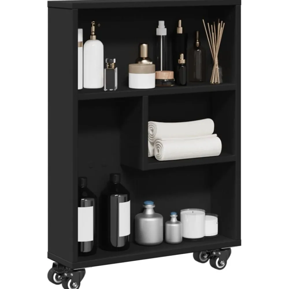 Opbergtrolley smal 48x13x68 cm bewerkt hout>vidaXL Sale