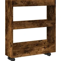 Opbergtrolley smal 3-laags bewerkt hout kleurig>vidaXL Best