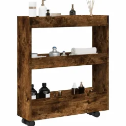 Opbergtrolley smal 3-laags bewerkt hout kleurig>vidaXL Best