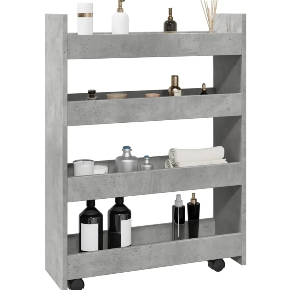 Opbergtrolley smal 4-laags bewerkt hout>vidaXL Clearance
