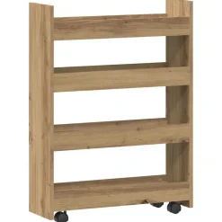 Opbergtrolley smal 4-laags bewerkt hout artisanaal eikenkleurig>vidaXL Sale