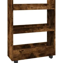 Opbergtrolley smal 3-laags bewerkt hout kleurig>vidaXL