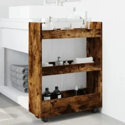 Opbergtrolley smal 3-laags bewerkt hout kleurig><noscript><img width=