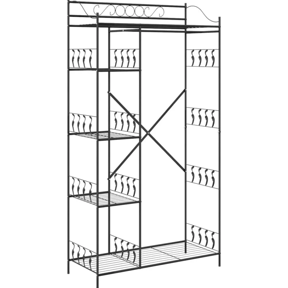 Open Kledingkast met plank Zwart 101 x 43 x 188 cm Staal>vidaXL Sale